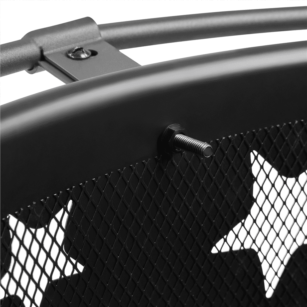 Yaheetech 30'' Outdoor Iron Round Fire Pit, Black, Wood