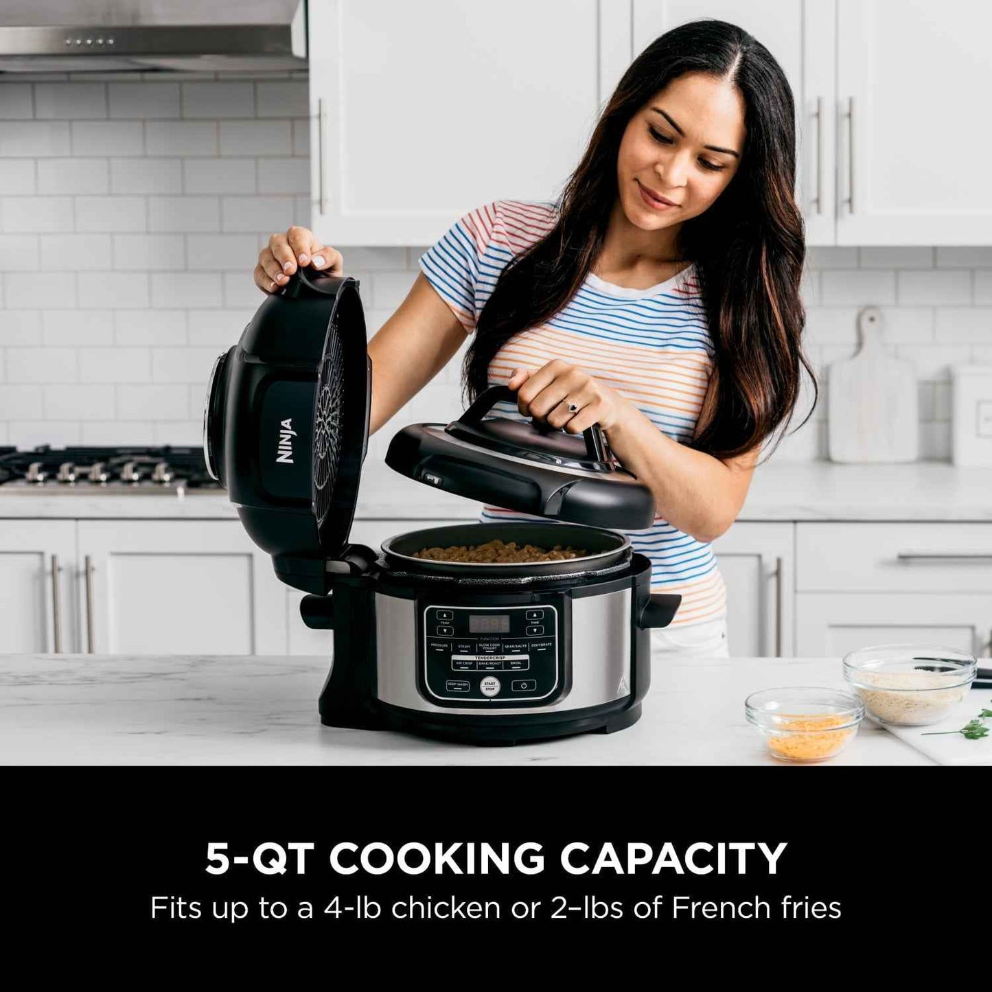 Ninja Foodi 10-in-1 5 Qt Pressure Cooker, Steamer, Bake, Broil, Dehydrate, Air Fryer, Non-Stick, FD101 Stainless Steel