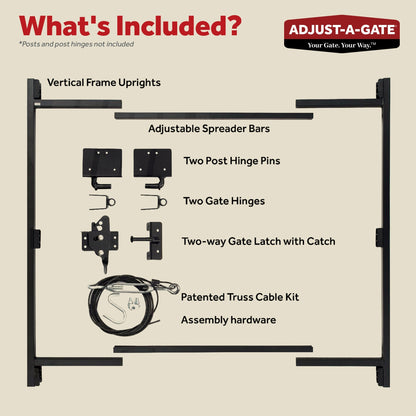 Adjust-A-Gate Steel Frame Gate Kit, 36"-60" Wide Opening Up To 7' High (4 Pack)