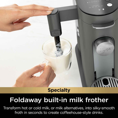 Ninja Single Serve Pods & Grounds Specialty Coffee Brewer, 4 Brew Styles, Gray, PB050