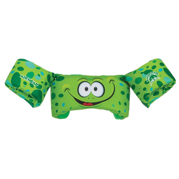 Airhead Water Otter Premium Kids Child Life Jacket Vest with Arm Bands, Frog