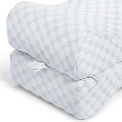 Sleepgram High Density Foam Contour Knee Pillow with Outer Cooling Cover, Gray