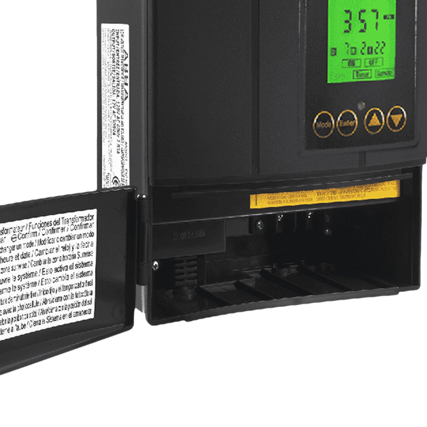 Fusion Low Voltage Outdoor LED Lighting Transformer with Timer, 50 Watt, Black