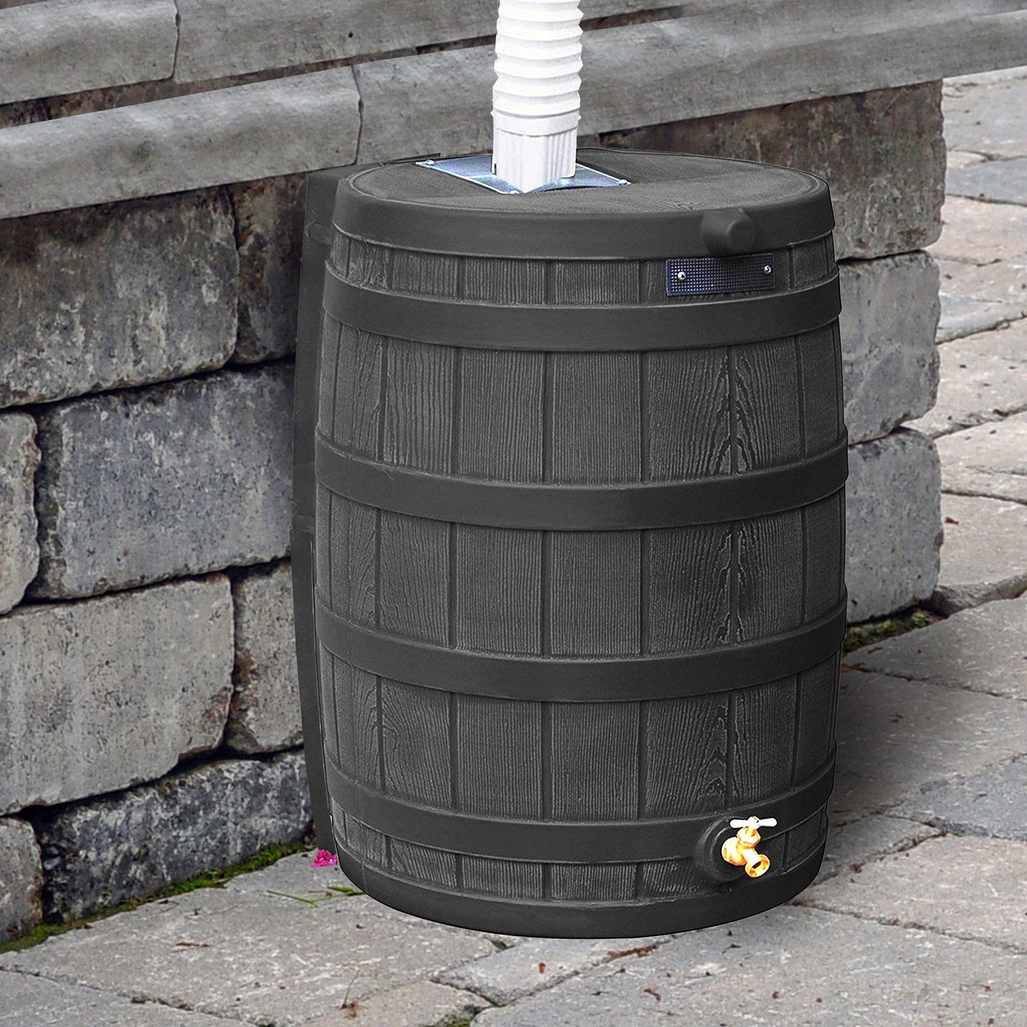 Good Ideas Rain Wizard 50 Gallon Plastic Rain Barrel with Brass Spigot (3 Pack)