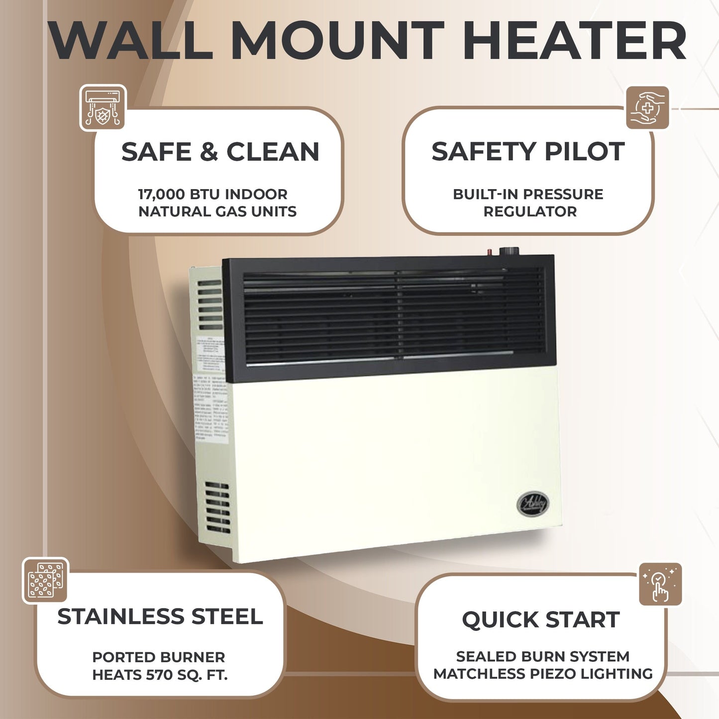 Ashley Hearth Products 17,000 BTU Direct Vent Liquid Buddy Propane Wall Mount Heater