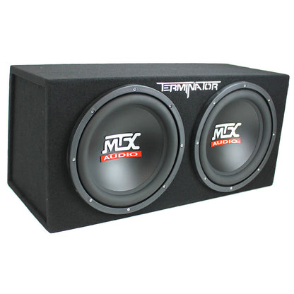 MTX TNE212D 12" 1200W Dual Loaded Car Subwoofers Box & Planet 1500W Amp with Kit - Find Fresh Goods