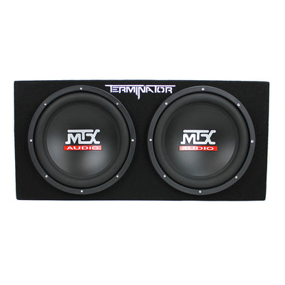 MTX TNE212D 12" 1200W Dual Loaded Car Subwoofers Box & Planet 1500W Amp with Kit - Find Fresh Goods