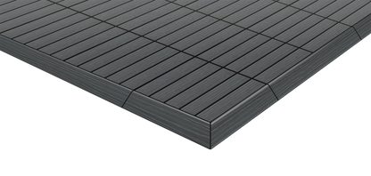 AURA 24 x 3 Inch Polymer Interlocking Deck Trim Transition Piece, Gray (4 Pack)