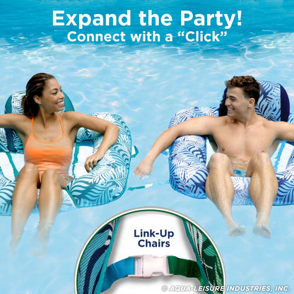 Aqua Leisure Zero Gravity Swimming Pool Lounge Chair Float, Green + Teal Fern