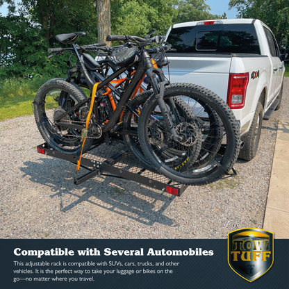 Tow Tuff 62 Inch Steel Cargo Carrier and Bike Rack, Fits All 2 Inch Receivers - Find Fresh Goods