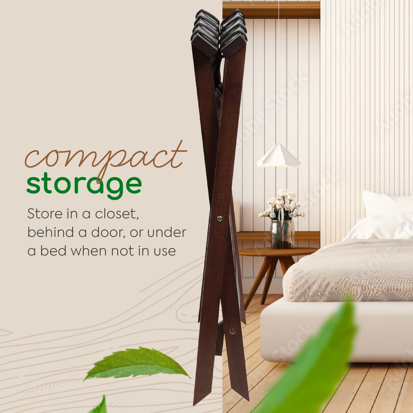 PJ Wood Hotel Style Wood Home Folding Suitcase Luggage Rack with Shelf, Walnut - Find Fresh Goods