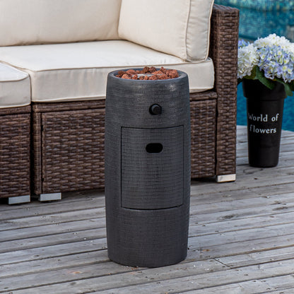 COSIEST 15,000 BTU 11-inch Round Outdoor Propane Fire Pit Table,Free Lava Rocks