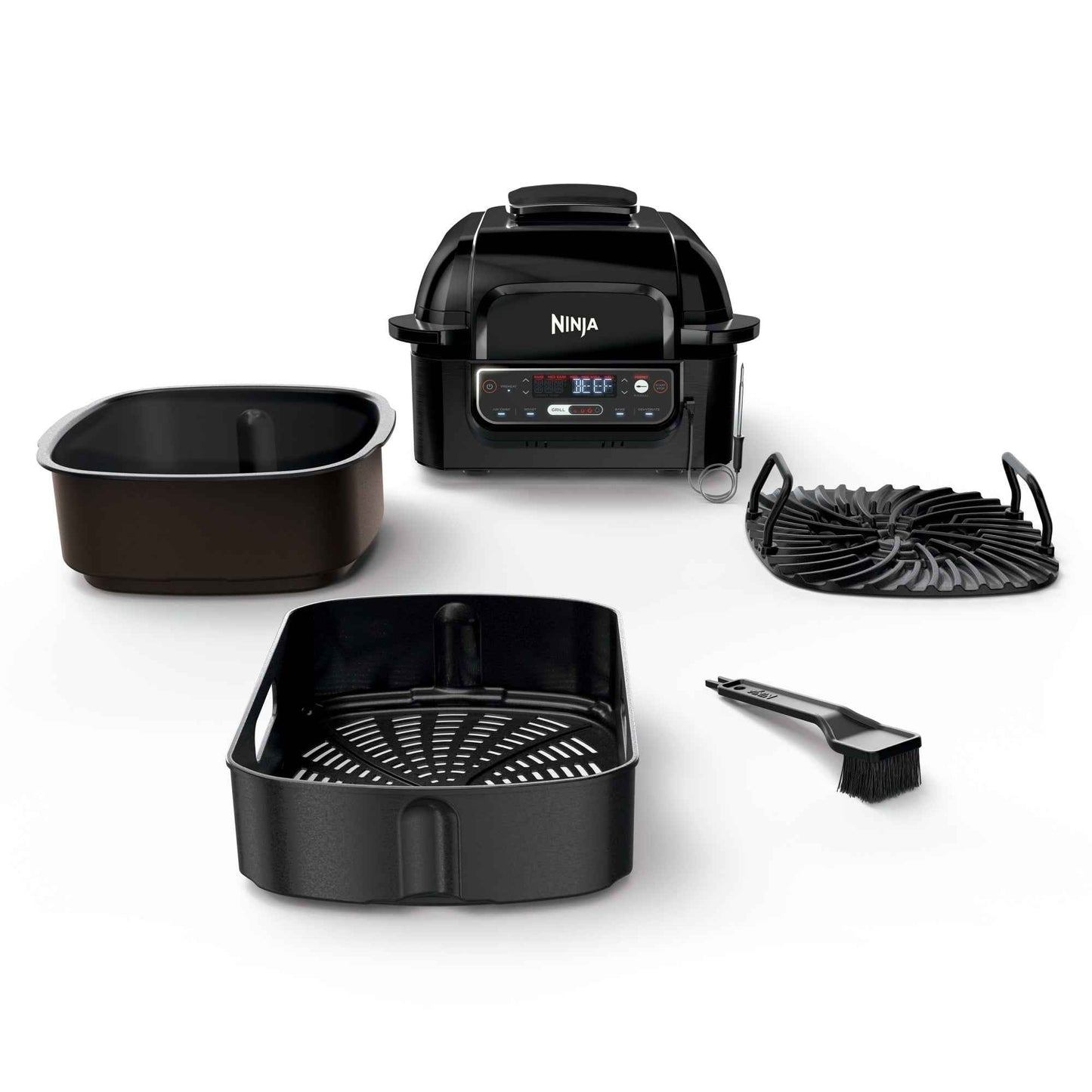 Ninja® Foodi™ Smart 5-in-1 Indoor Grill with 4-Quart Air Fryer, Roast, Bake, Dehydrate, and Smart Cook System, LG451BK