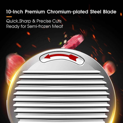Zomagas Meat Slicer Machine 10 inch Chromium-Steel Blade Semi-Auto for Meat Cheese 240W,Silver