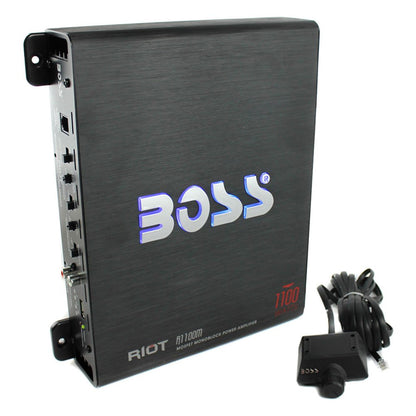 Boss Riot 1100 Watt Monoblock Car Amplifier with 8 Gauge Installation Wiring Kit - Find Fresh Goods