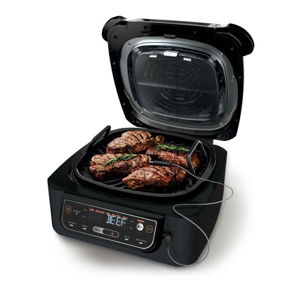 Ninja® Foodi™ Smart 5-in-1 Indoor Grill with 4-Quart Air Fryer, Roast, Bake, Dehydrate, and Smart Cook System, LG451BK