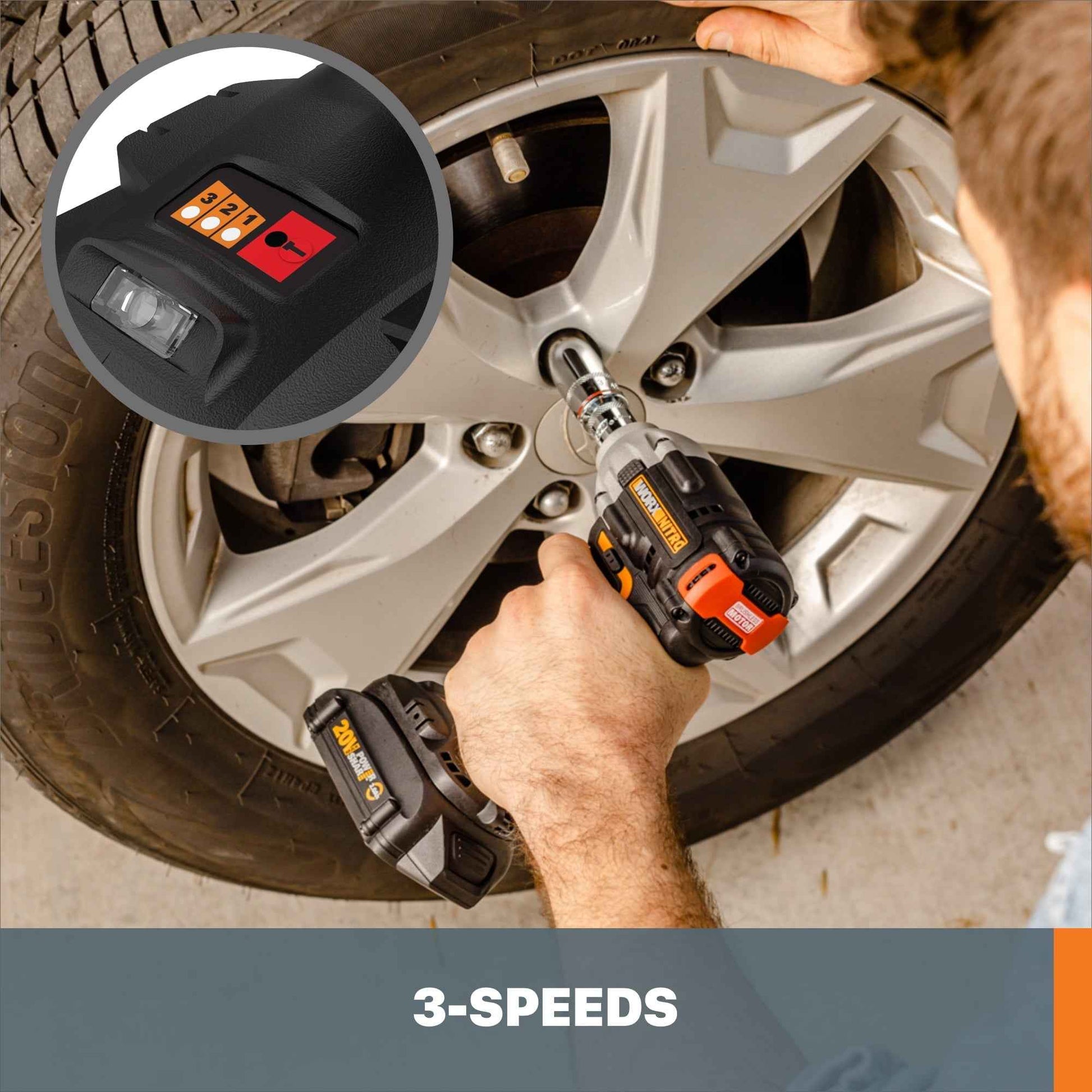 Worx Nitro WX272L.9 20V Power Share 1/2" Cordless Impact Wrench with Brushless Motor (Tool Only) Battery and Charger Not Included