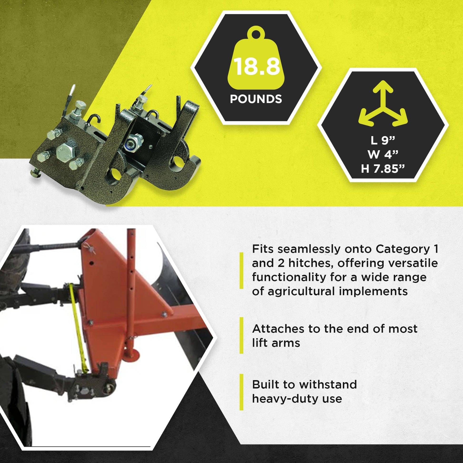 Field Tuff Fast Change Hitch System Category 1 and 2 for Home Improvement, Black - Find Fresh Goods