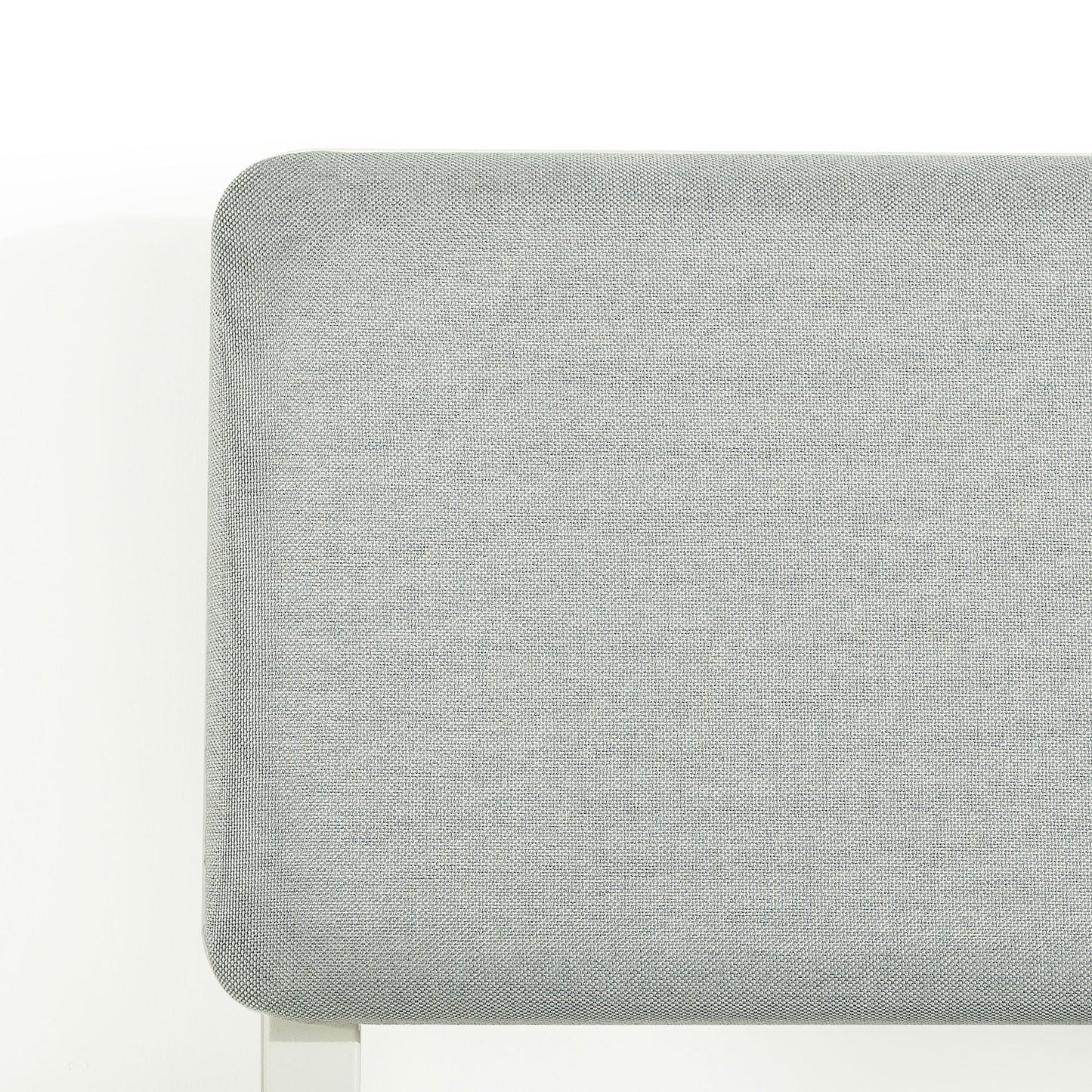 Mellow KERA Metal and Wood Platform Bed Frame with Angled Headboard, Full, White