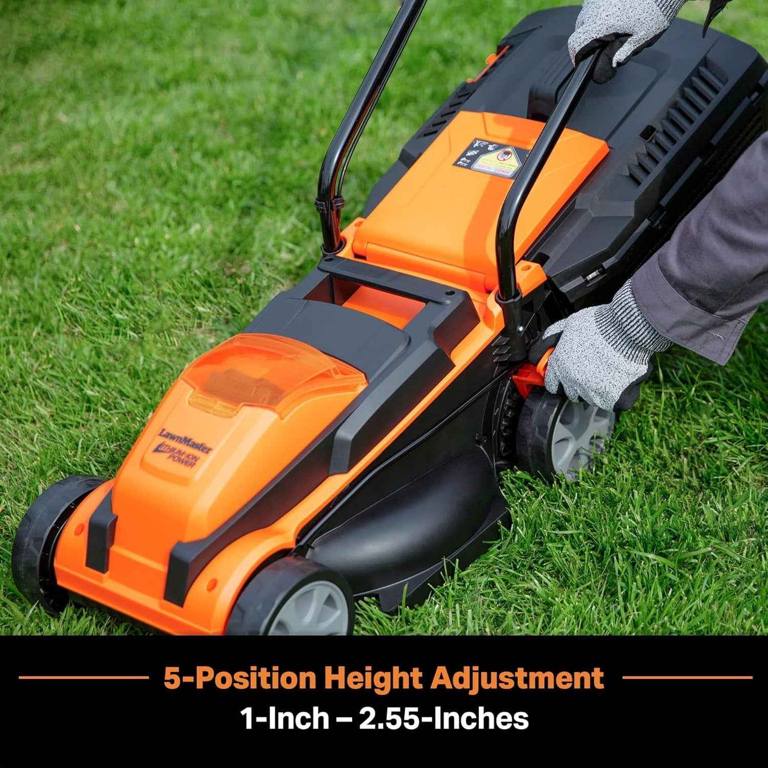 LawnMaster 13in 24 V Cordless Lawn Mower with Push Button Start