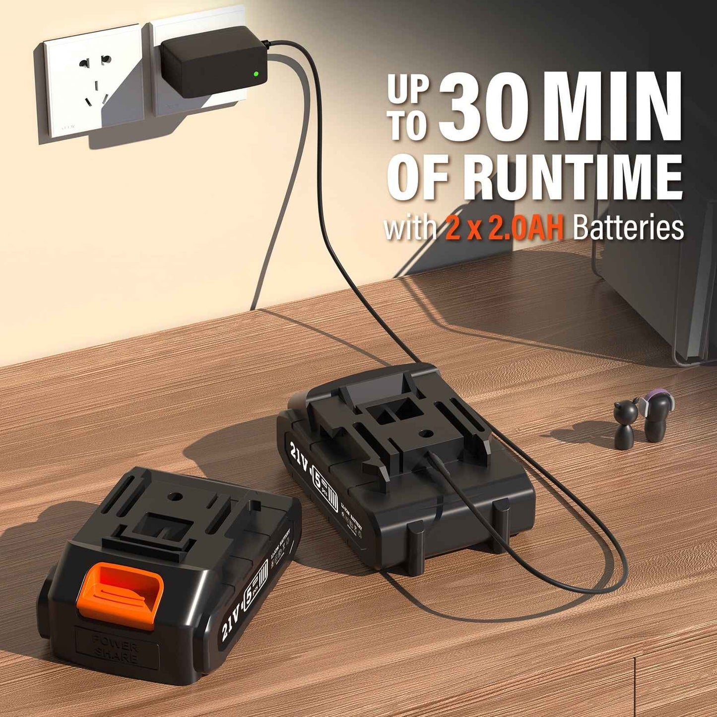 MAXLANDER 20V 10-Inch 2-in-1 Weed Wacker + Cordless Leaf Blower Combo Kit. 2x2.0Ah Batteries & Charger Included