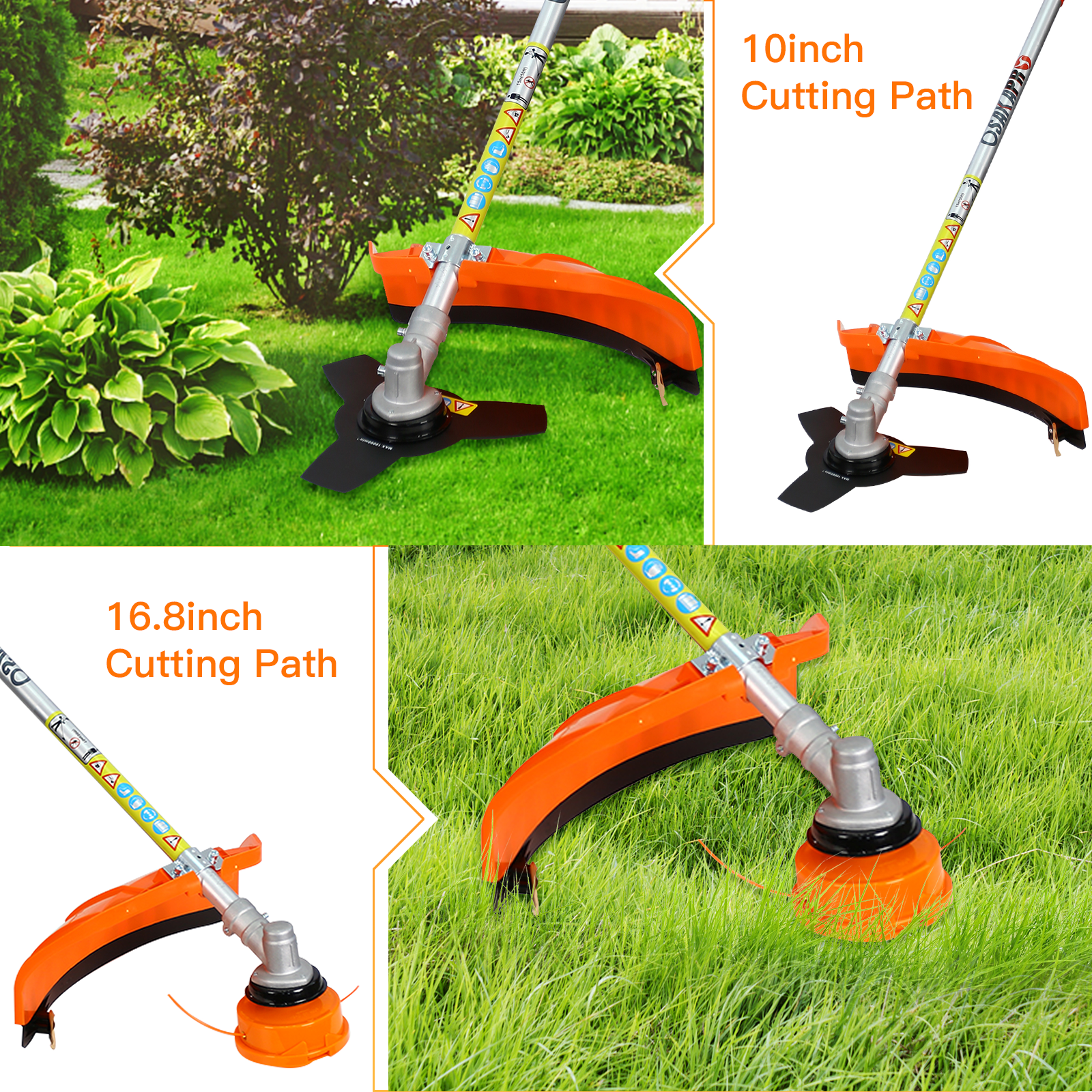 4 in 1 Weed Eater Grass Trimmer, Multi-Functional String Trimmer with Gas Pole Saw, Hedge Trimmer, Weed Trimmer, and Brush Cutter, Weed Eater for Patio Garden Lawn, 33CC 2-Cycle