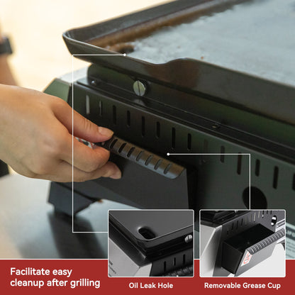 Royal Gourmet PD1300 3-Burner 26,400-BTU Portable Gas Grill Griddle, Outdoor Camping, Tailgating