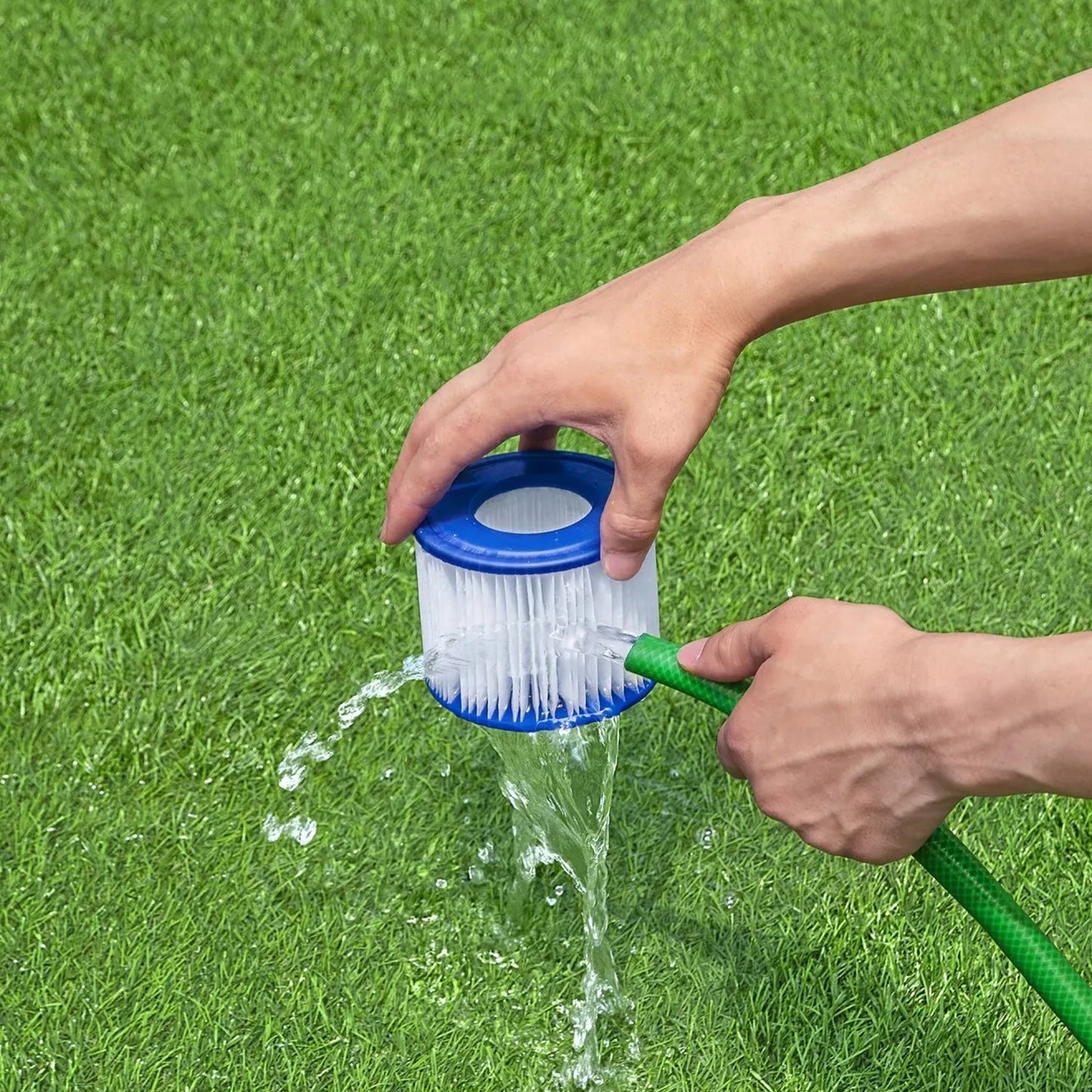 Coleman SaluSpa 4 Person Portable Inflatable Square Hot Tub & 12 Bestway Filters