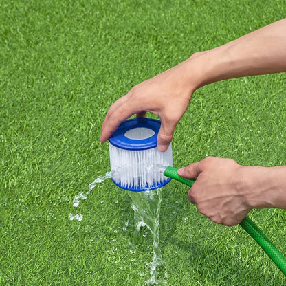 Coleman SaluSpa 4 Person Portable Inflatable Square Hot Tub & 12 Bestway Filters