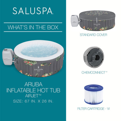 Bestway SaluSpa Aruba AirJet Inflatable Hot Tub + Bestway Spa Seat (2 Pack)