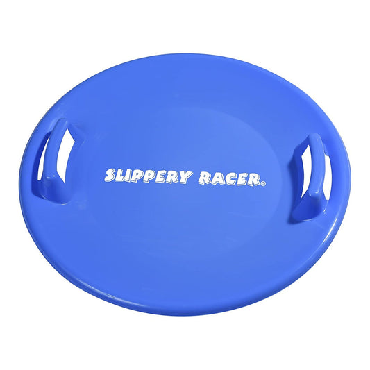 Slippery Racer Downhill Pro Adults and Kids Saucer Disc Snow Sled, Blue