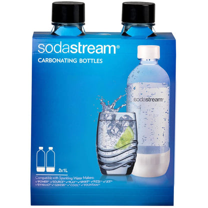 Sodastream 1 Liter Classic Bottles – Black – 2 Pack