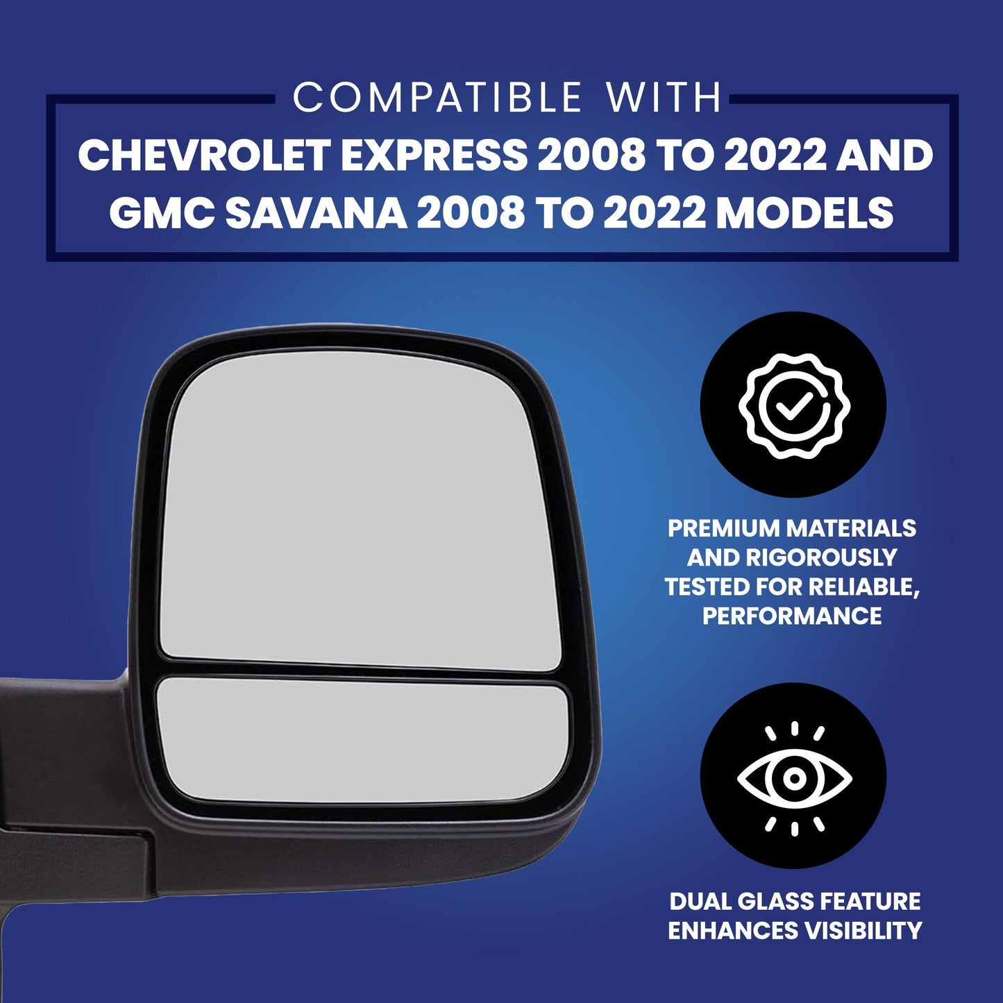 Brock Driver's Side Manual Mirror for Chevrolet Express and GMC Savana 08 to 22 - Find Fresh Goods