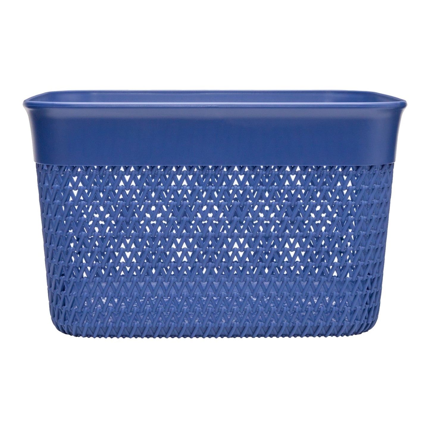 Life Story Lightweight Heavy Duty Storage Woven Trendy Basket 16 Quarts, Blue