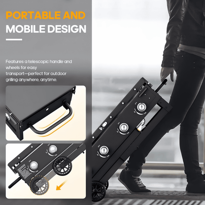 SUGIFT 36" 4-Burner Propane Gas Griddle, 60,000 BTU Flat Top Grill with Side Shelf for Outdoor BBQ & Camping