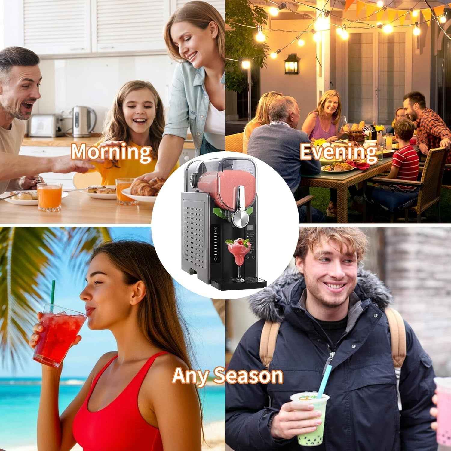 Towallmark Slushie Machine 68oz, All-in-One Slushy Maker for Home with LED Display & Auto-Clean, No Ice Needed & One-Touch Reservation, 6 Preset Programs for Frozen Margaritas, Ice Cream & Frappés