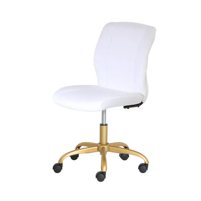 Plush Velvet Office Chair White