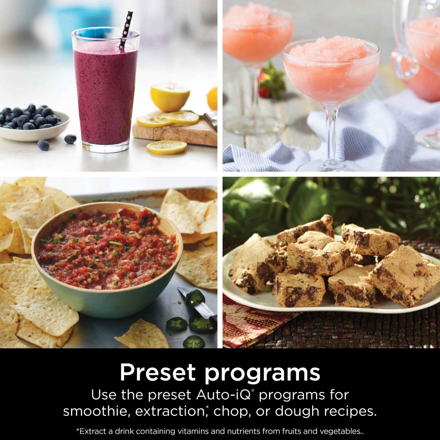 Ninja Grand Kitchen System, 1200W, 72 oz Pitcher, 8-Cup Food Processor, 18 oz To-Go Cup, 4 Presets - Smoothies, Extract, Dough and Chop, Black, KS500