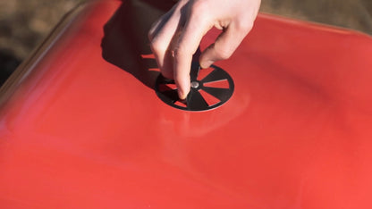 Americana Walk-A-Bout Charcoal Original Square Grill-100% Pre-Assembled Portable Steel, Red