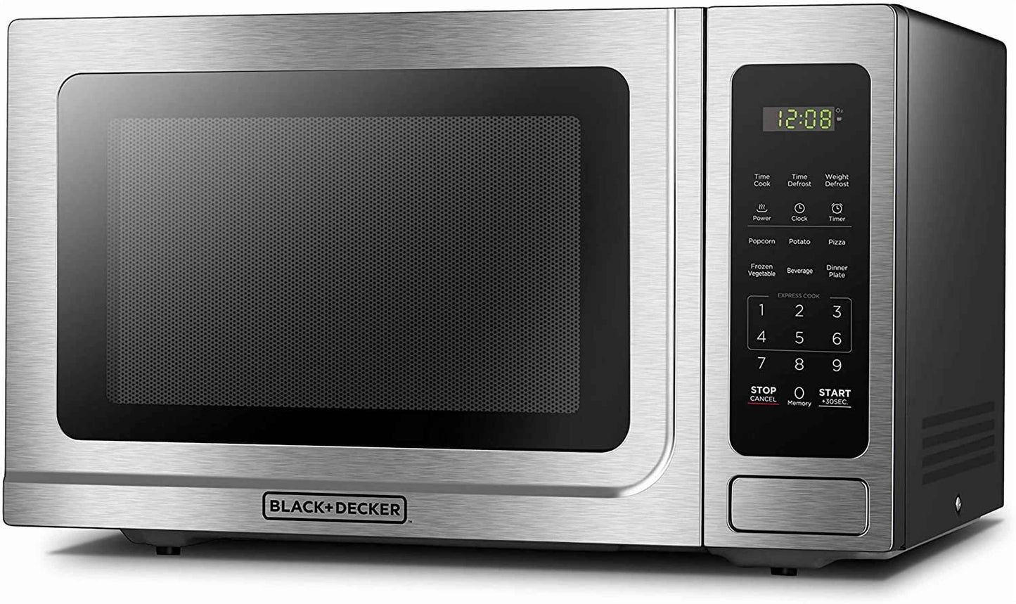 BLACK+DECKER 1.4 cu ft Countertop Microwave Ovens in Stainless Steel
