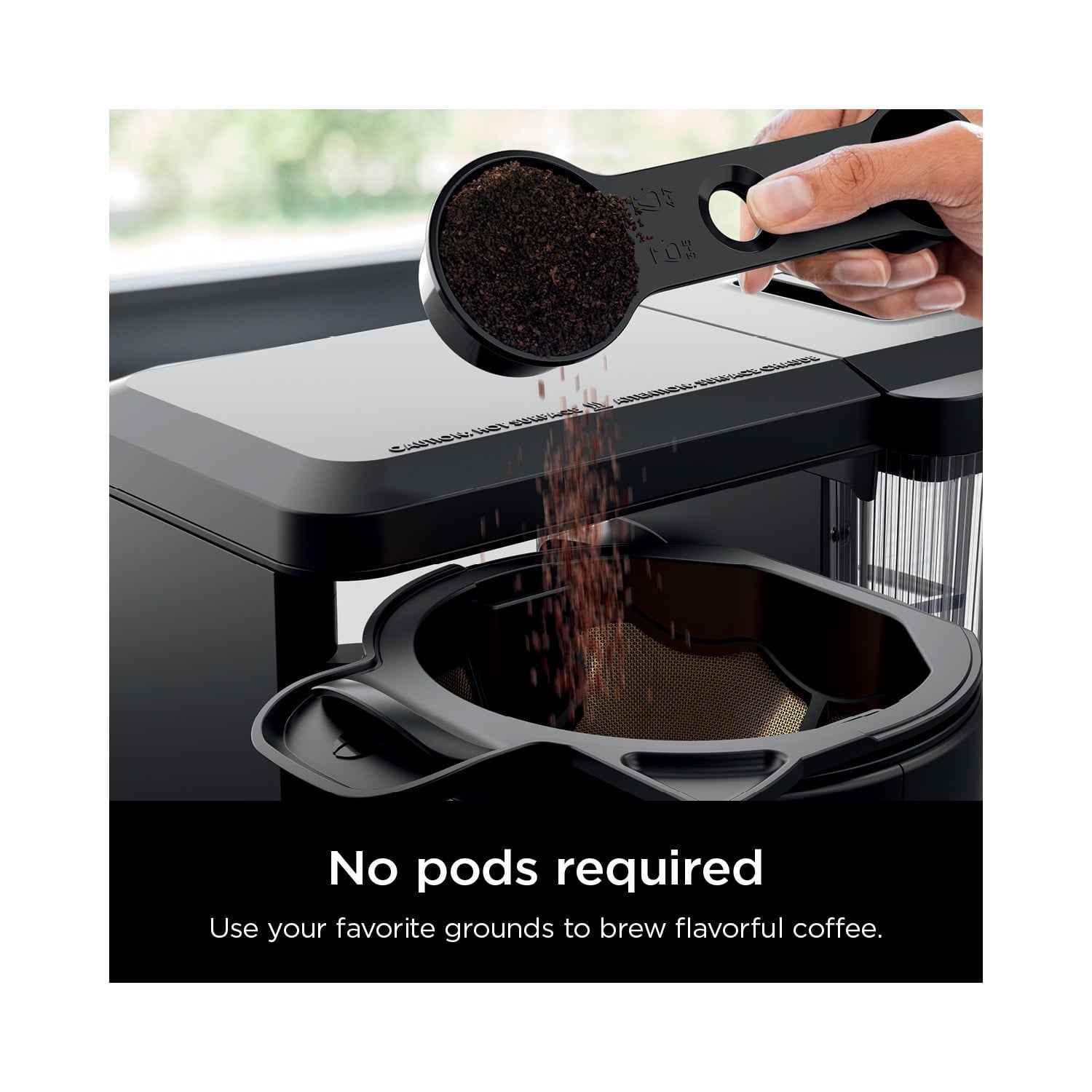 Ninja Hot & Iced Coffee Maker, Single Serve to 10 Cup Carafe, Drip, Rapid Cold Brew, CM360 Black