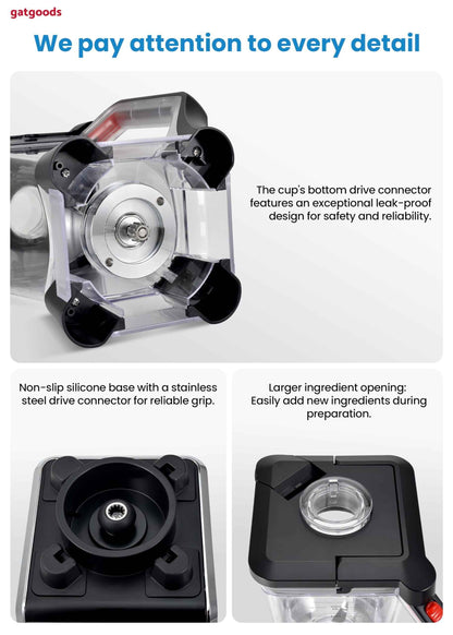 72 Oz Large Blender - 2200W Professional, High Speed Commercial Blender, Variable Speed, Self-Cleaning, Dishwasher Safe