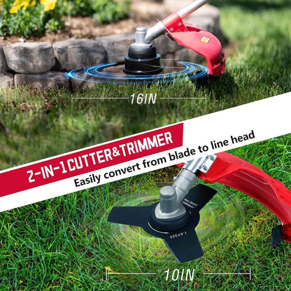 Amerisun 25.4cc Gas String Trimmer, Gas Weed Wacker, weed trimmer，3-in-1 String Trimmer/Edger 16-Inch with 10-Inch Brush Cutter for Grass Cutting