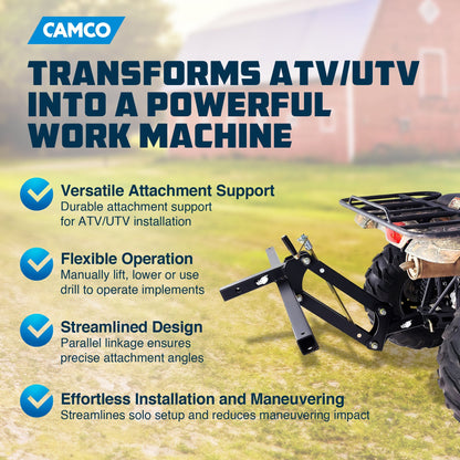 Camco Black Boar ATV/UTV Implement Strong Outside Vehicle Manual Lift Attachment - Find Fresh Goods