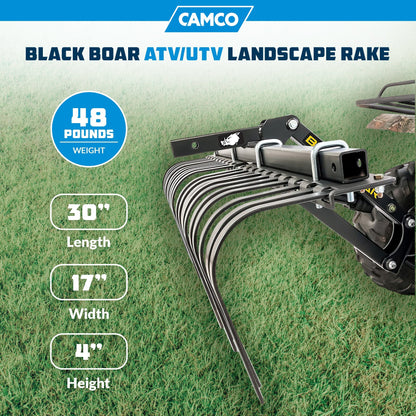 Camco Black Boar ATV/UTV Implement Custom Outside Vehicle Landscape Rake Tool - Find Fresh Goods