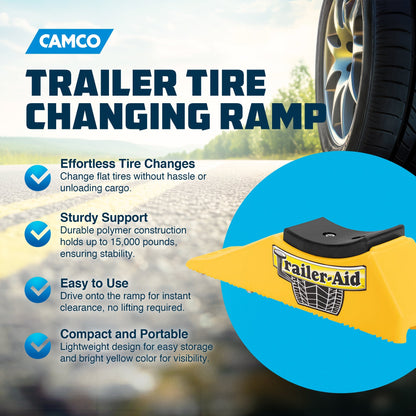 Camco Trailer Aid PLUS Tandem Trailer Tire Changing Ramp with  5.5" Lift, Yellow - Find Fresh Goods