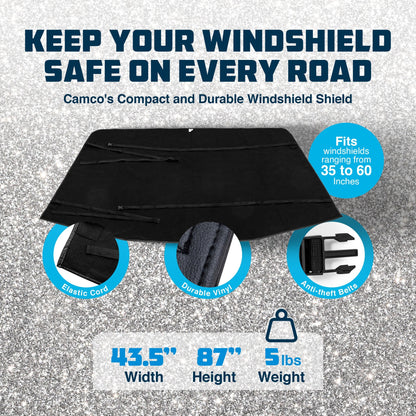 Camco Durable Compact Universal On the Go RV Tow Car Windshield Protector, Black - Find Fresh Goods