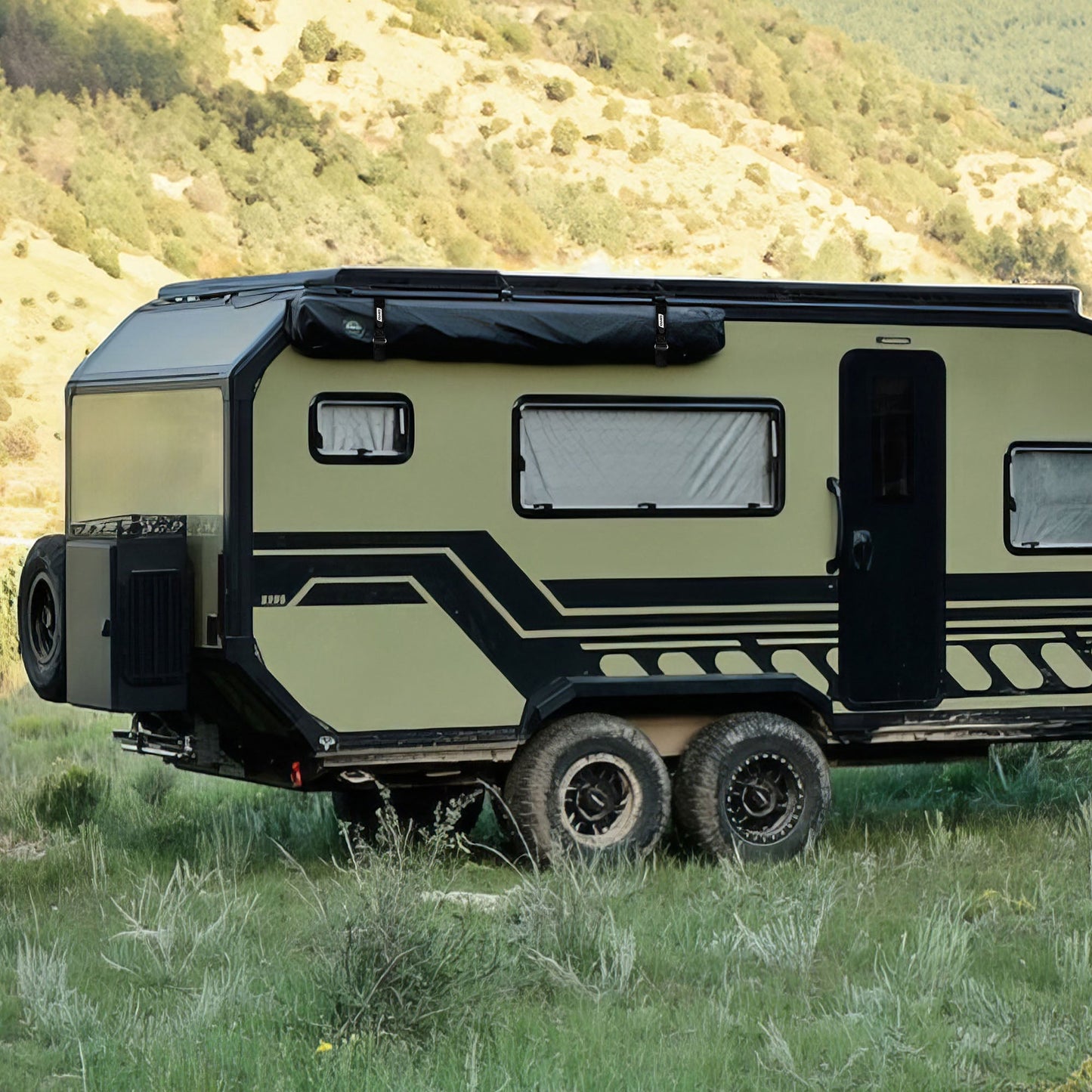 Camco 42503 Universal Fit 12 Inch Replacement Awning Strap Set with Metal D-Ring