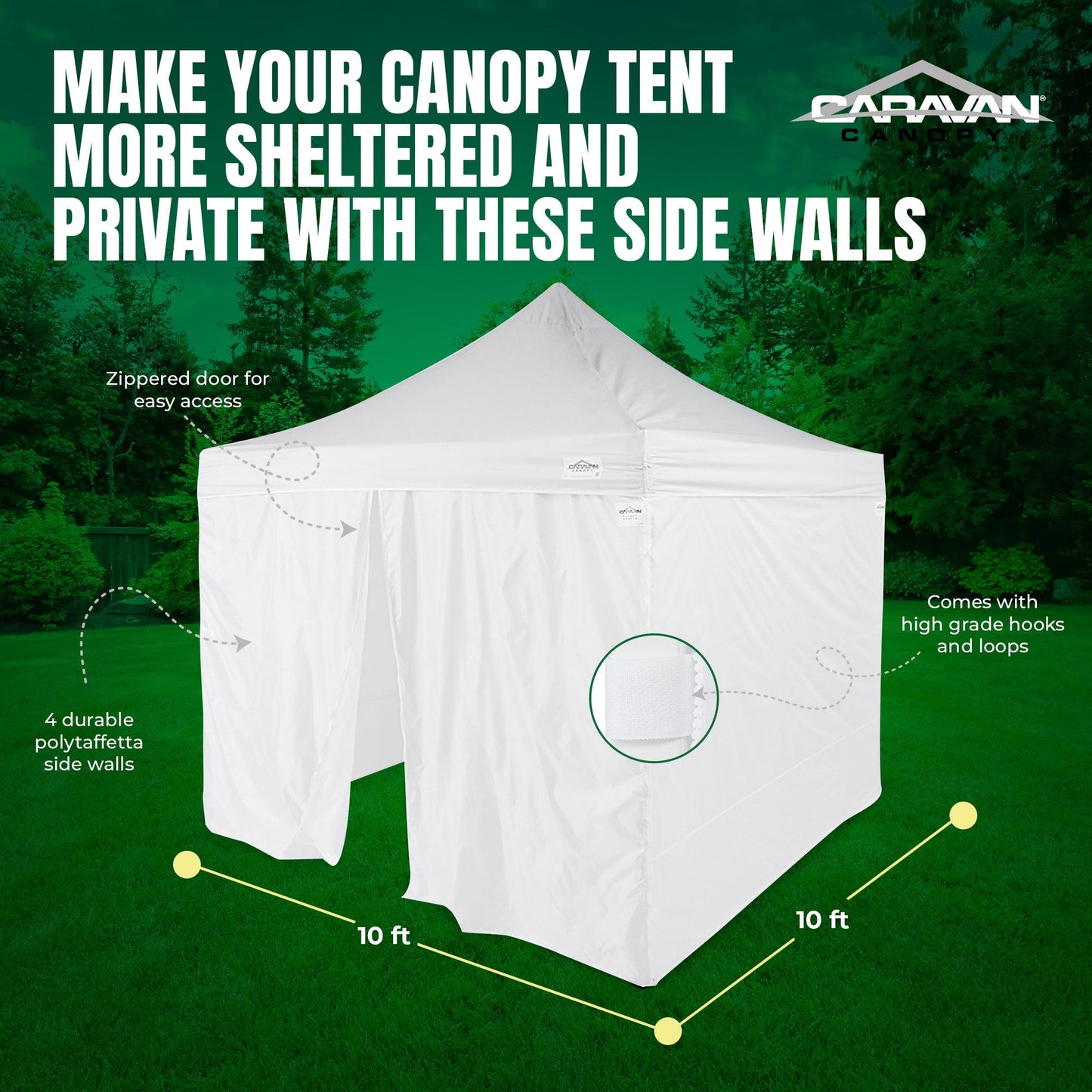 Caravan Canopy 10 x 10 Foot Commercial Tent Sidewalls (Sidewalls Only)