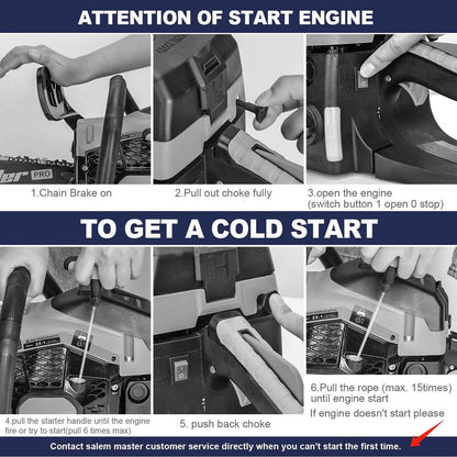 Garwinner Gas Chainsaw 20'' 2-Stroke 62CC Cordless Chainsaw 6220G for Farm, Garden, Ranch, Cutting Wood/Firewood